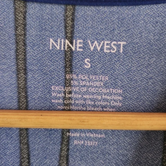 Nine West Royal Blue Long-Sleeve Plaid Wrap Dress - Picture 2 of 4